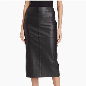 NWT Reformation Veda Bedford Leather Midi Skirt, Sz 6